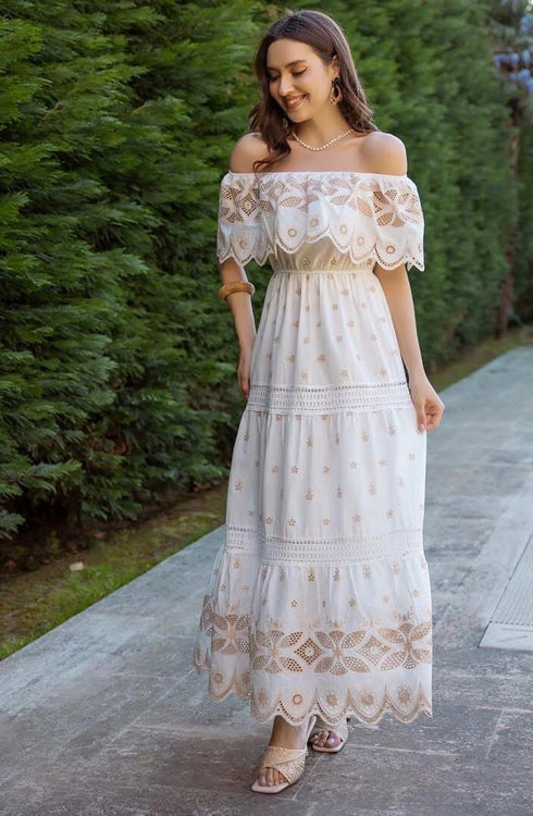 فستان - أبيض