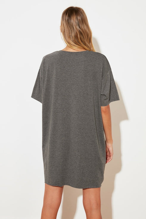 فستان- رمادي