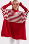 كنزة - تريكو مخططة لون أحمر