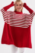 كنزة - تريكو مخططة لون أحمر