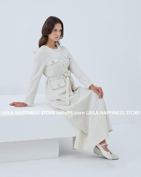 طقم خريفي قطعتين جكيت وتنورة