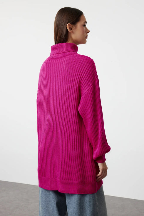 كنزة - تريكو باللون الوردي الفوشيا