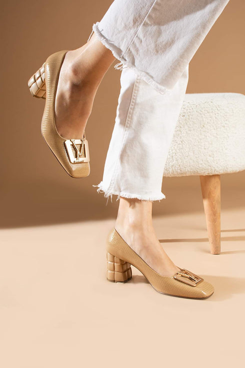 Beige Women's Heeled Shoes