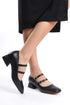 Black Patent Leather Closed Back Short Heel