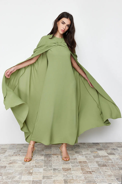 فستان نسائي قطعتين باللون الكاكي