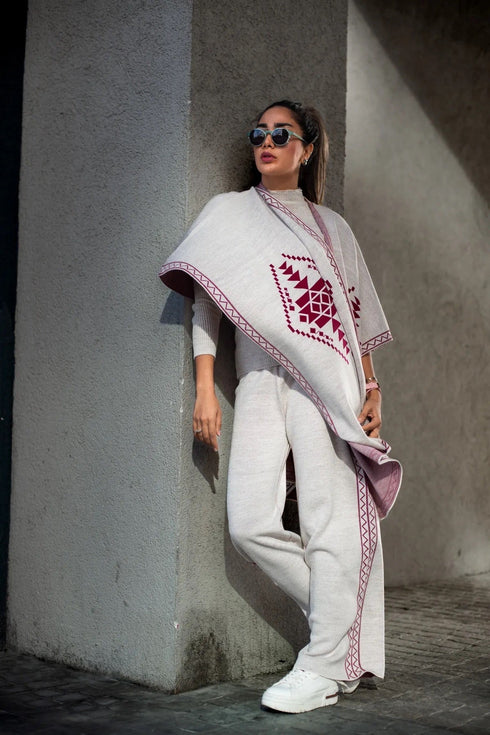 طقم نسائي محبوك من 3 قطع *