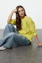 كنزة تريكو ناعمة - أصفر