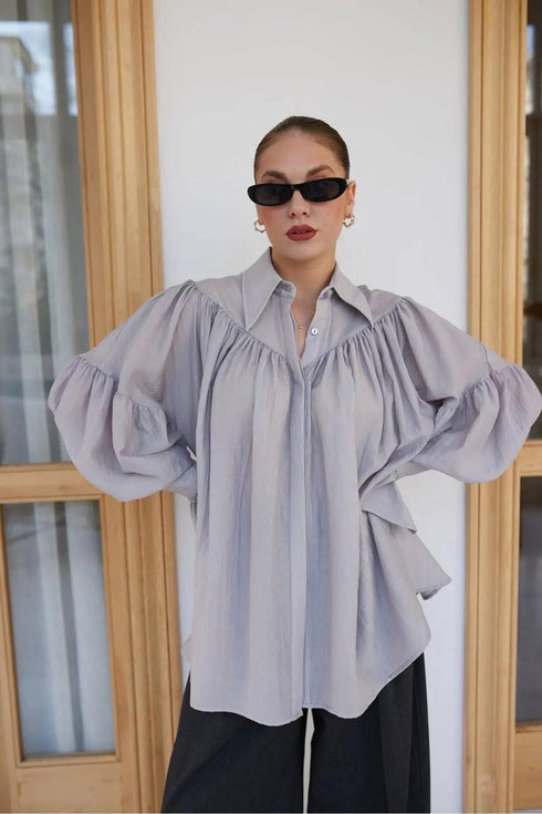 قميص - رمادي