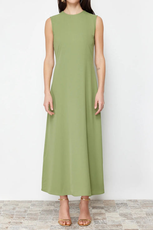 فستان نسائي قطعتين باللون الكاكي