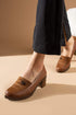 WOMEN'S HEEL SHOES - CAMEL