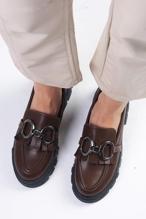 حذاء أكسفورد لون بني