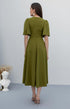 فستان - أخضر زيتي