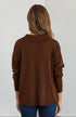 Polo Neck Gold Buttoned Knitwear - BROWN