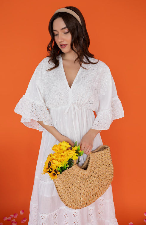 فستان - أبيض