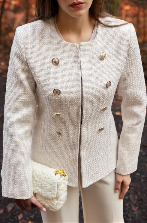 جكيت بأزرار - كريمي