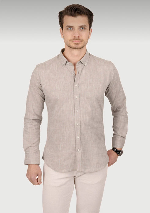 قميص رجالي لون بيج