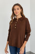 Polo Neck Gold Buttoned Knitwear - BROWN