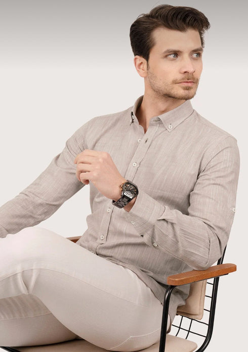 قميص رجالي لون بيج