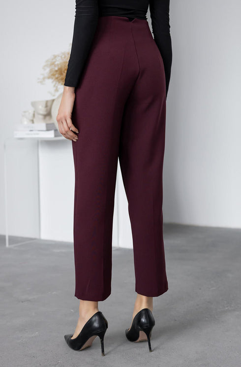 بنطلون كلاسيكي- بوردو