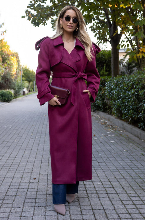 معطف طويل - بوردو