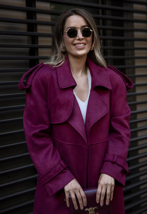 معطف طويل - بوردو