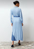 فستان قميص منسوج باللون الأزرق