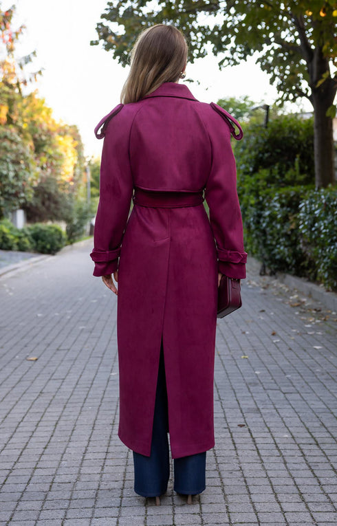 معطف طويل - بوردو