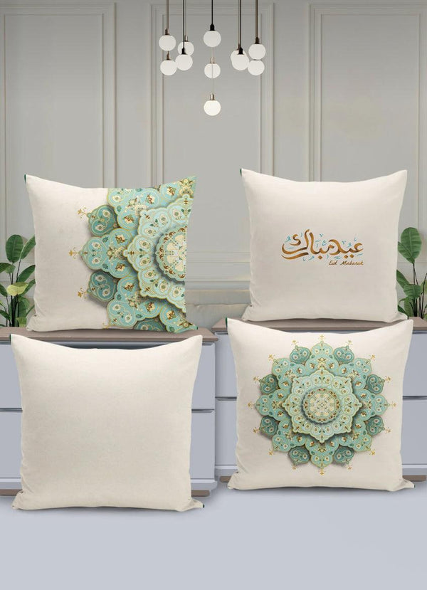 طقم وسائد من 4 قطع بنقشة رمضانية