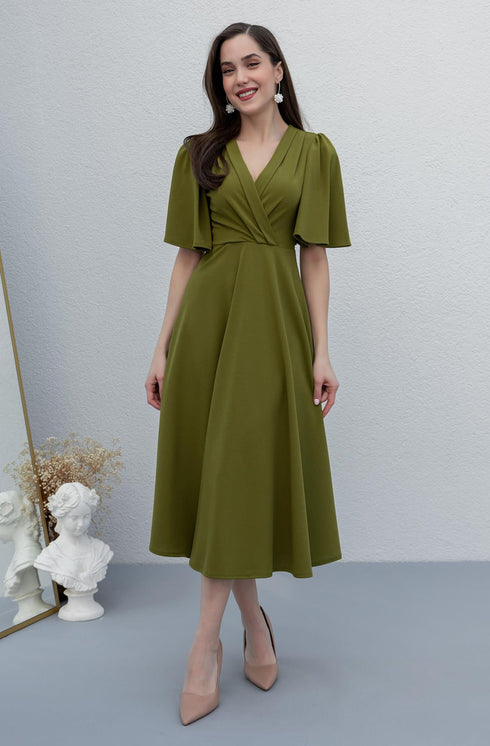 فستان - أخضر زيتي