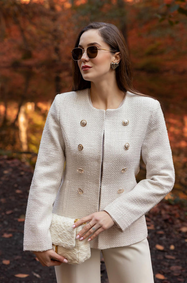 جكيت بأزرار - كريمي