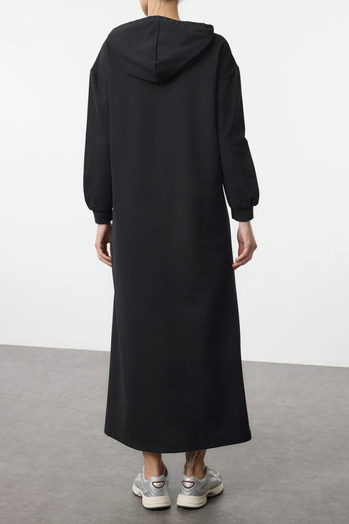 فستان فوتر قطني- أسود