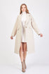معطف نسائي طويل لون كريمي