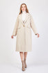معطف نسائي طويل لون كريمي