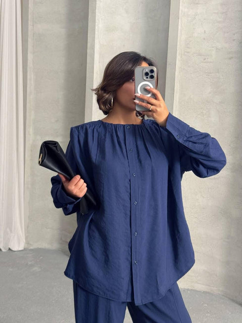 طقم نسائي لون كحلي