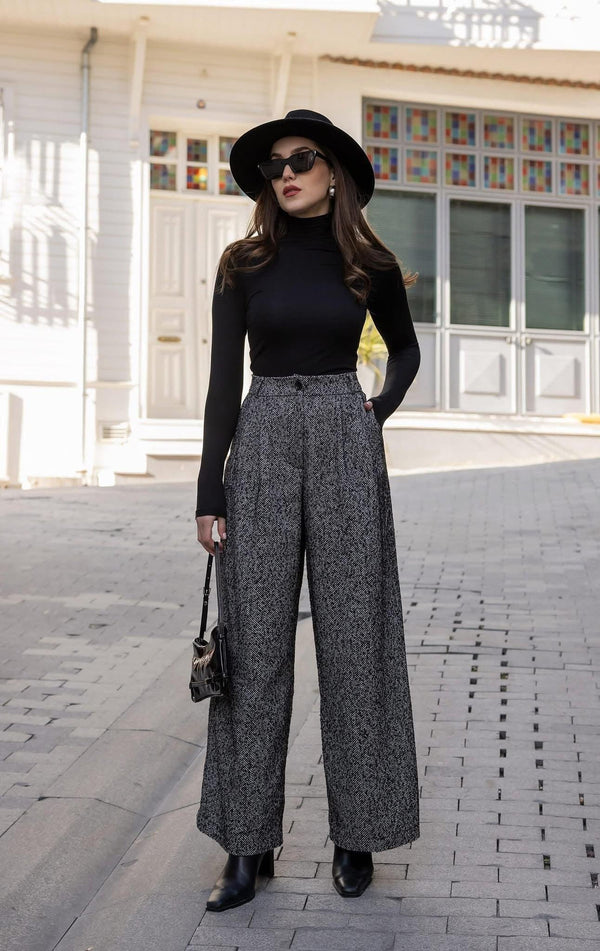 بنطلون واسع - رمادي 