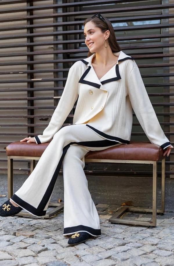 Beige Top and Bottom Set