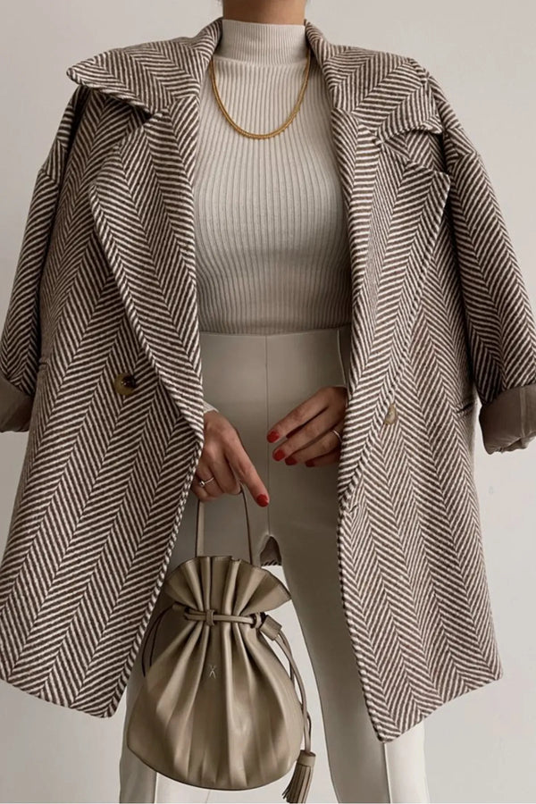 جكيت قصير مبطن لون بني