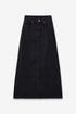 تنورة جينز طويلة لون أسود