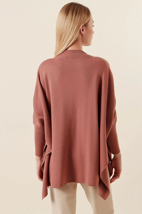 كنزة - تريكو واسعة باللون الروز