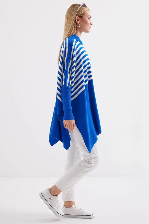 كنزة - تريكو مخططة لون أزرق