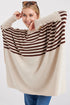 كنزة - تريكو مخططة لون بيج