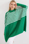 كنزة - تريكو مخططة لون أخضر