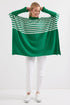 كنزة - تريكو مخططة لون أخضر