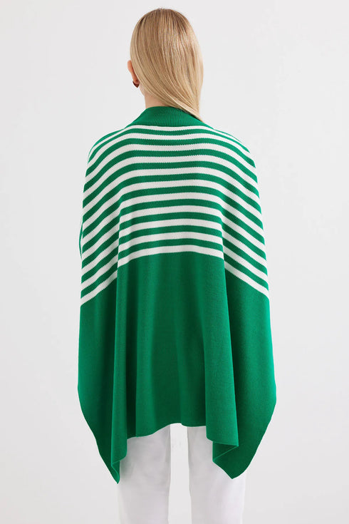 كنزة - تريكو مخططة لون أخضر