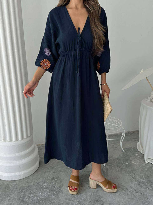 فستان صيفي ناعم - كحلي