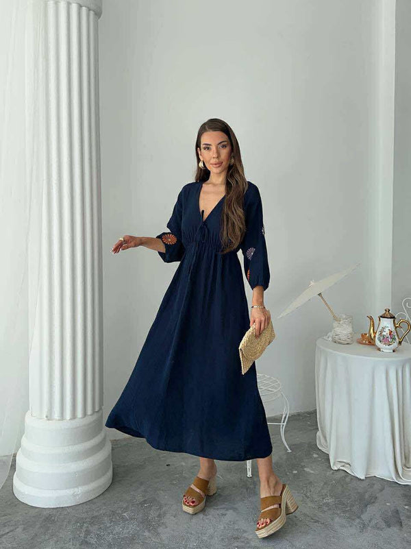 فستان صيفي ناعم - كحلي