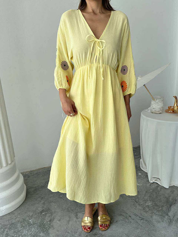 فستان صيفي ناعم - أصفر