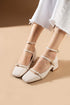 BEIGE LEATHER SHORT HEEL
