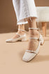 BEIGE LEATHER SHORT HEEL