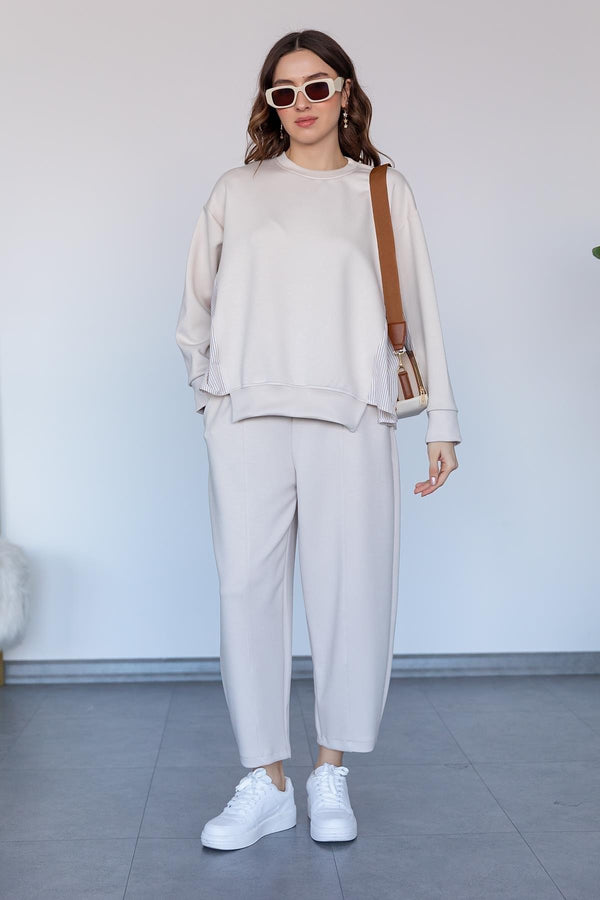 Poplin Detailed Set - Beige